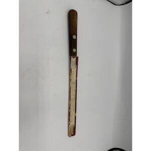 Vintage Flint Hollow Ground Steak Slicer Knife – 10.5” Wood Handle – Made in USA